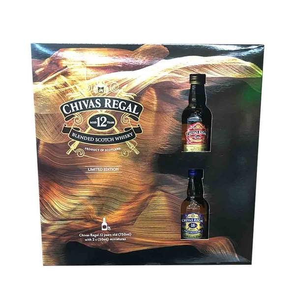 Chivas Regal - 12 Yr Gift Set with Two 50ml Miniatures